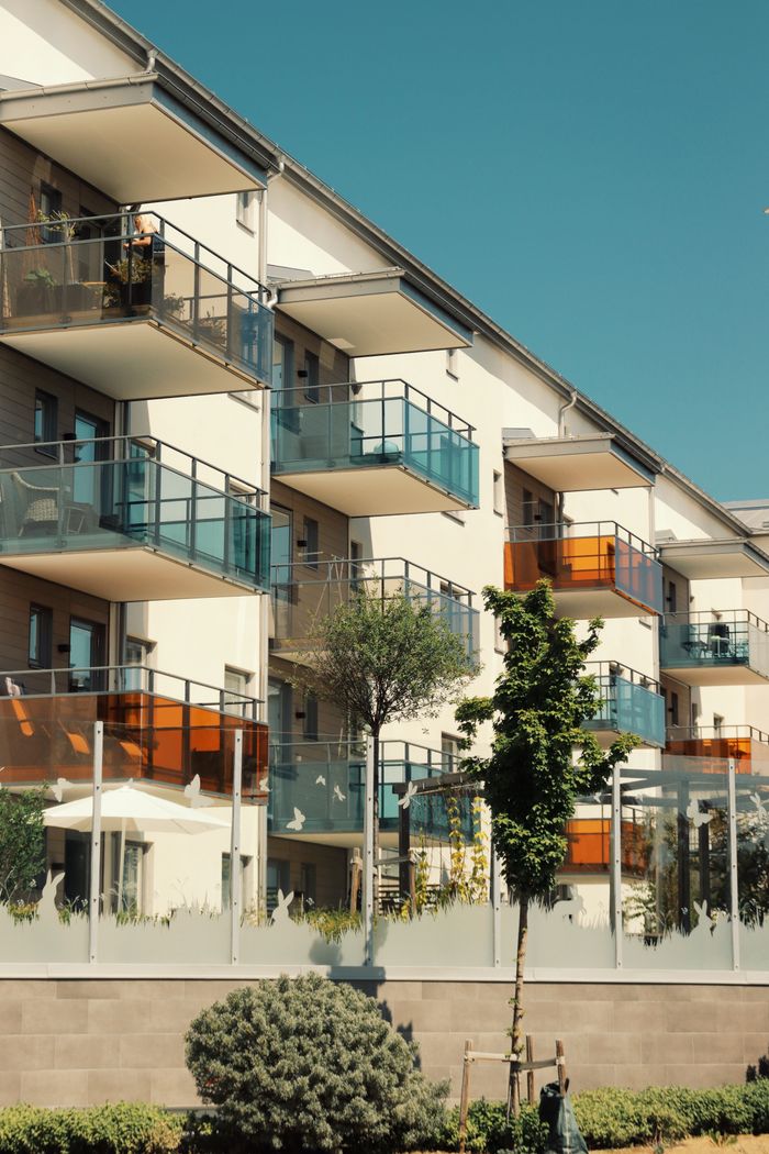 Contemporary apartment building in Jönköping, Sweden featuring modern balconies and urban design.